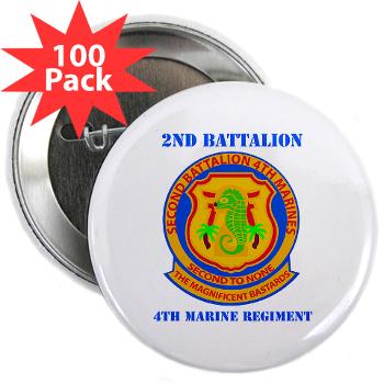 2B4M - M01 - 01 - 2nd Battalion 4th Marines with Text - 2.25" Button (100 pack)